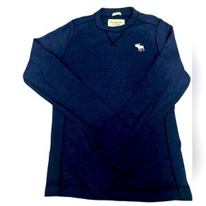 Men’s Abercrombie & Fitch Blue Muscle Henley Long Sleeve Thermal Knit Shirt Med